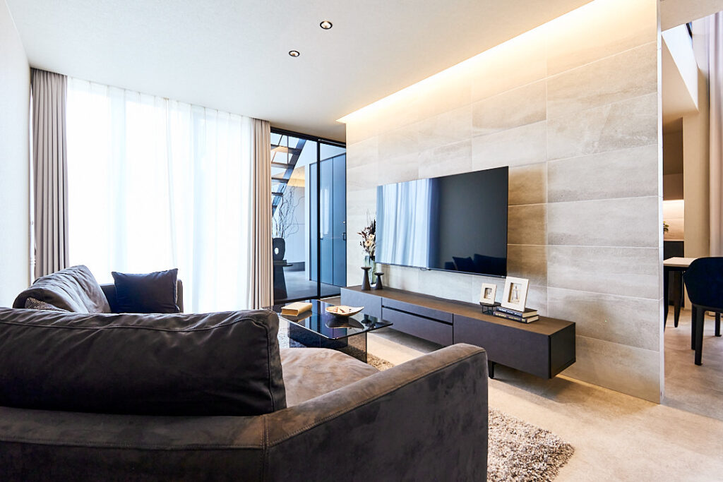 熊本市の戸建て住宅、リビングの写真