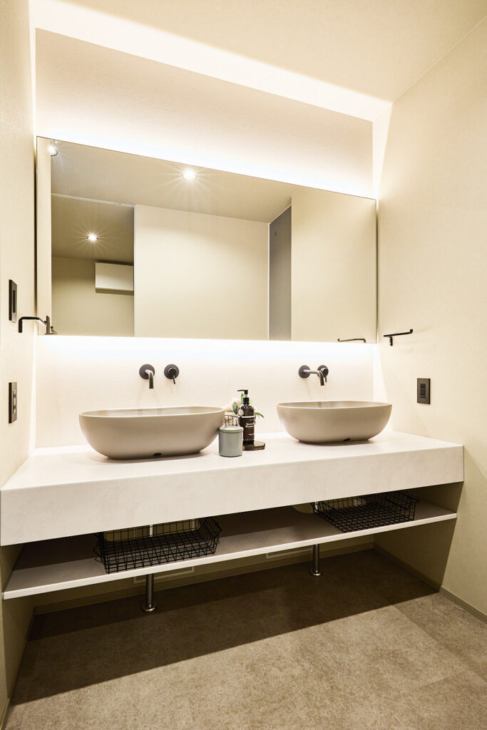 熊本市の戸建て住宅、洗面所の写真